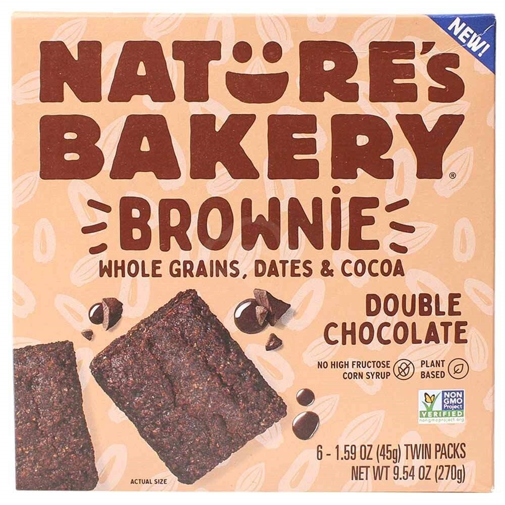 Nature Bak Natures Bakery Brownie Double Chocolate 6 Pack, 12 Oz