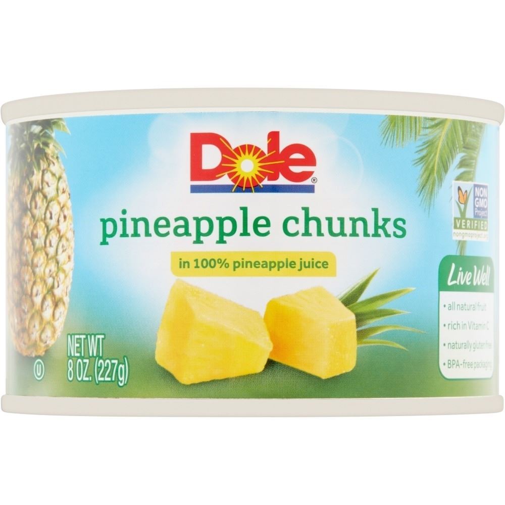 Dole Pineapple Chunks, In Juice, 8 Oz