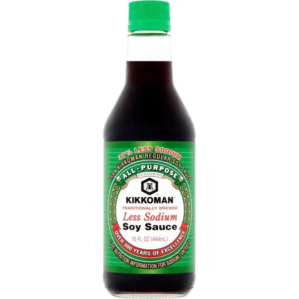 Kikkoman Soy Sauce Less Sodium, 15 Oz