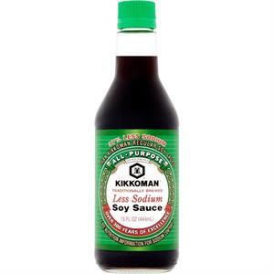 Kikkoman Soy Sauce Less Sodium, 15 Oz