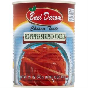 Bnei Darom Pepper Strips Red Sweet, 19 Oz