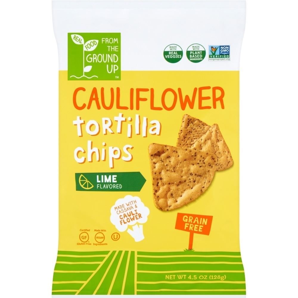 Cauliflower Tortilla Chips Lime, 4.5 Oz