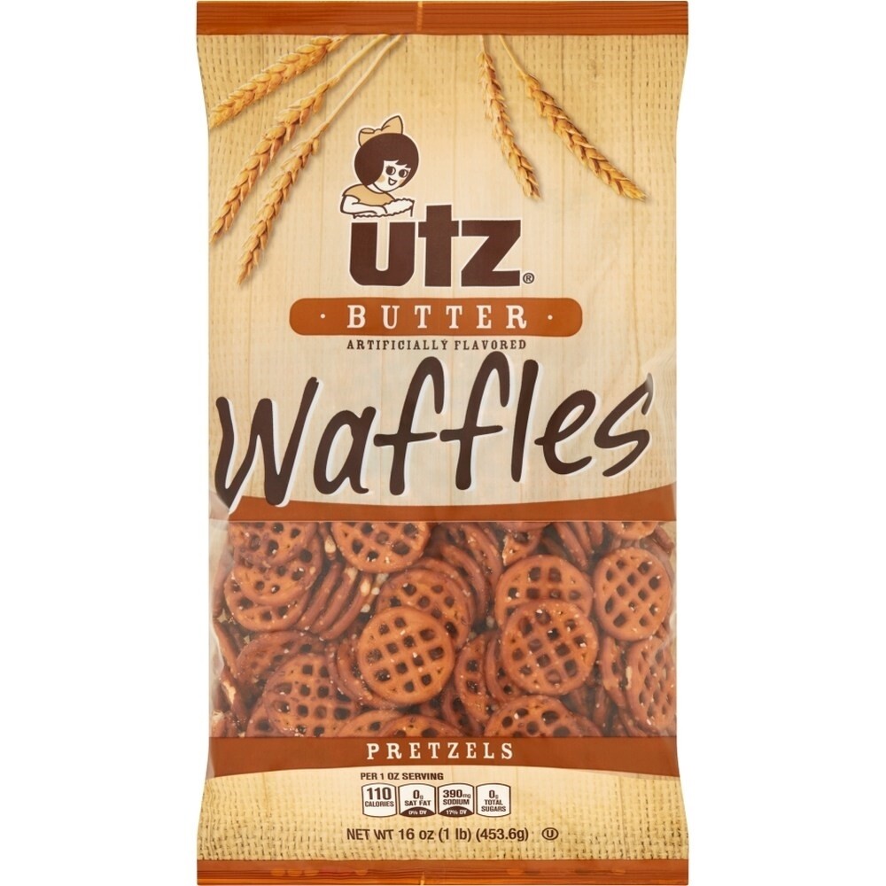 Utz Pretzels Waffles Butter, 16 Oz