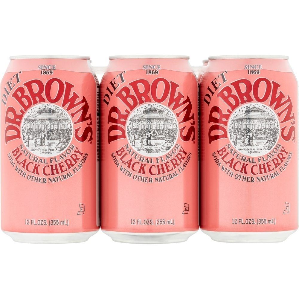 Dr. Brown's Cherry Soda, Diet, Cans, 6 Ct