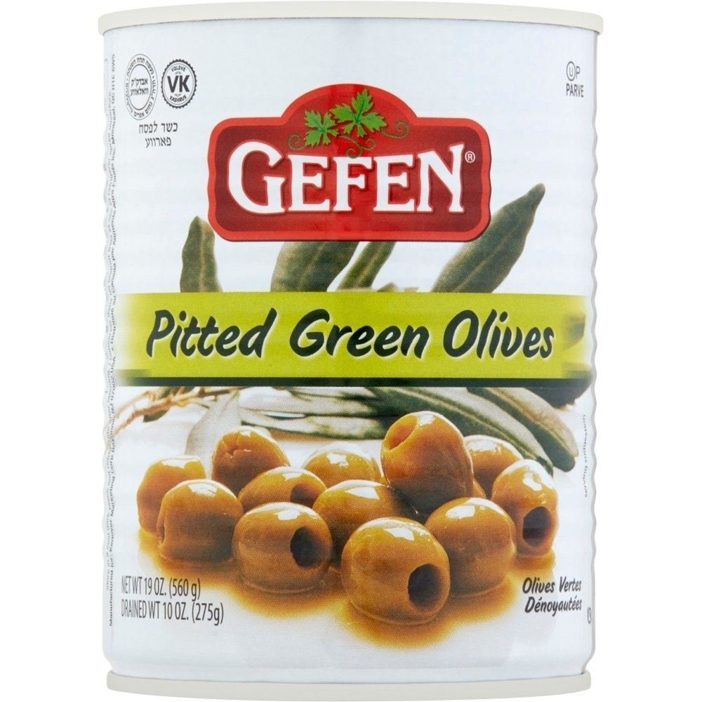 Gefen Green Olives, Pitted, 19 Oz