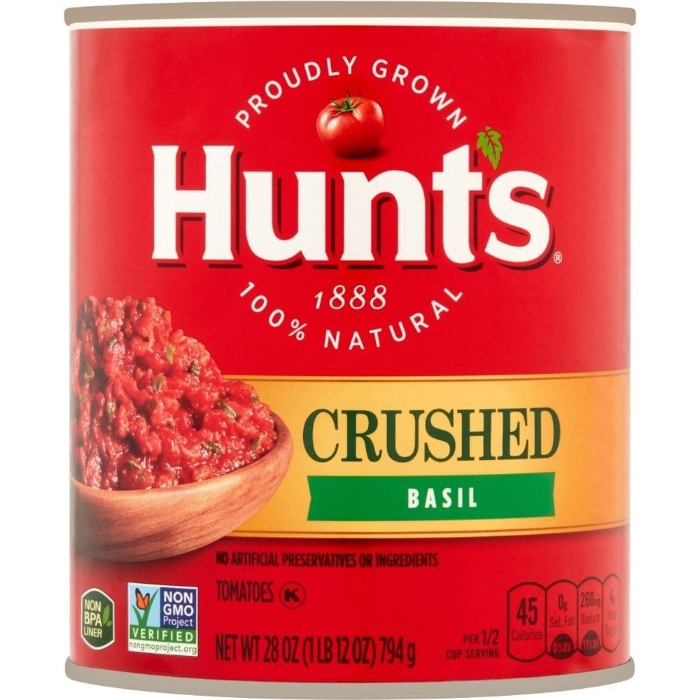 Hunt's Crushed Tomato, With Basil, 28 Oz