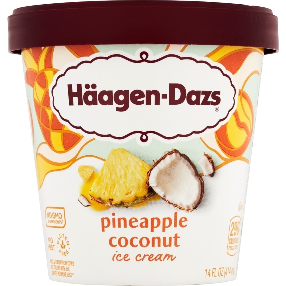Haagen-Dazs Pineapple Coconut Ice Cream Dairy, 14 FL Oz