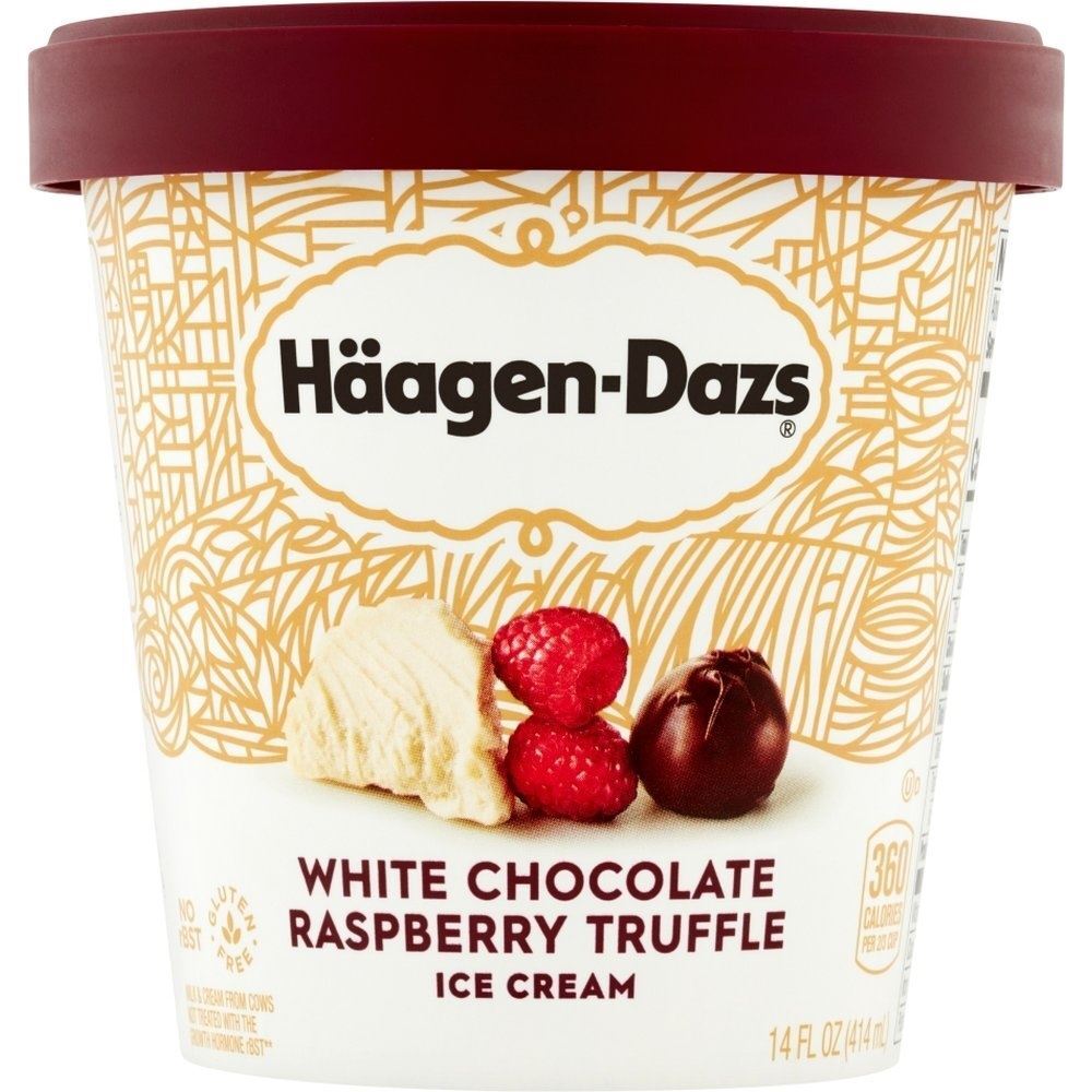 Häagen-Dazs White Chocolate Raspberry Truffle, 14 Oz