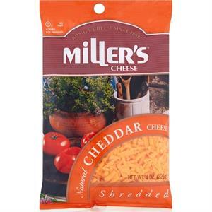 Miller's Cheddar Shredded, 8 Oz