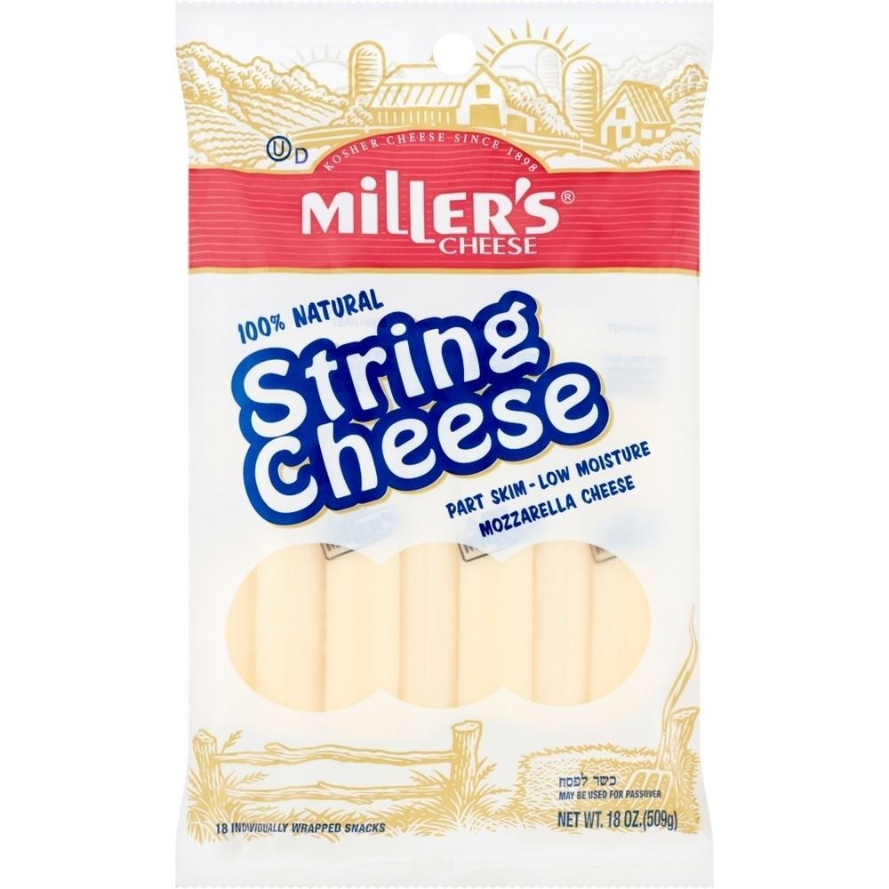 Miller's Part Skim Mozarella String Cheese, 18 Ct