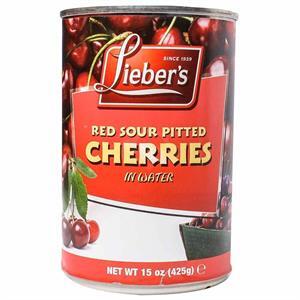 Lieber's Sour Pitted Cherries, In Water, 15 Oz