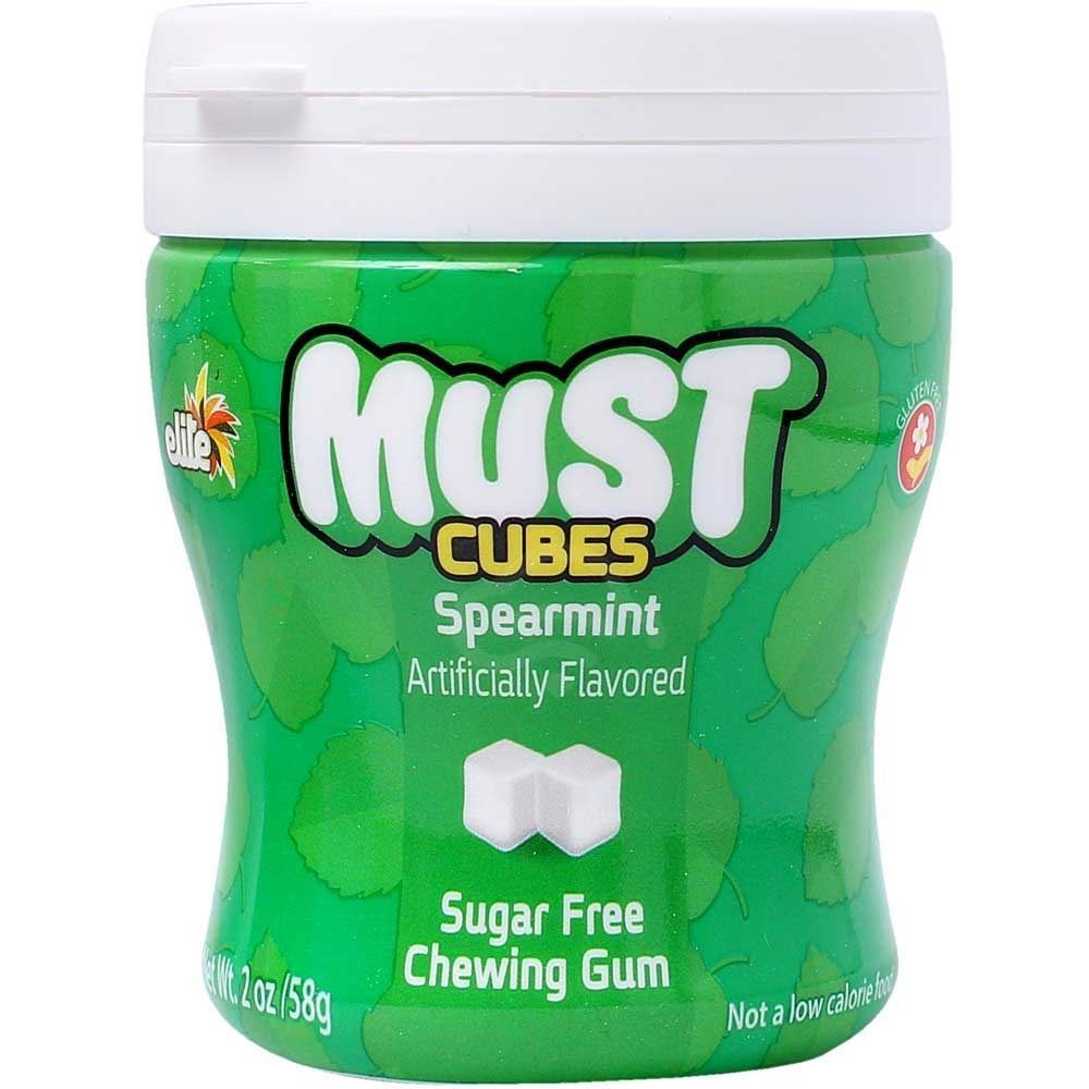 Elite Must Cubes Spearmint Sugar Free Gum, 2 Oz,