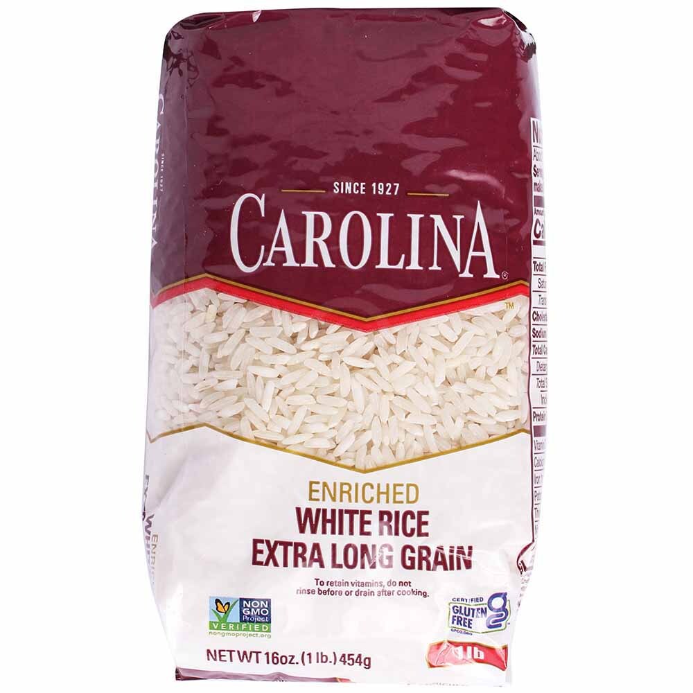 Carolina White Rice, Extra Long Grain, 1 Lb, 16 Oz