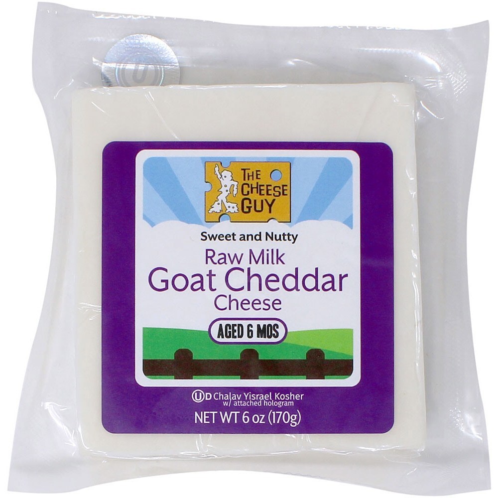 Cheese Guy Raw Mk Goat Cheddar, 6 Oz | SeasonsKosher.com Online Kosher  Grocery Shopping and Delivery Service, image size:1000x1000