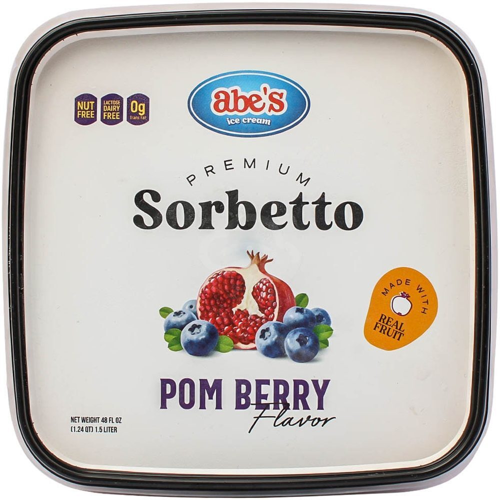 Abe's Ice Cream Abe's Pomberry Sorbetto, 48 Oz
