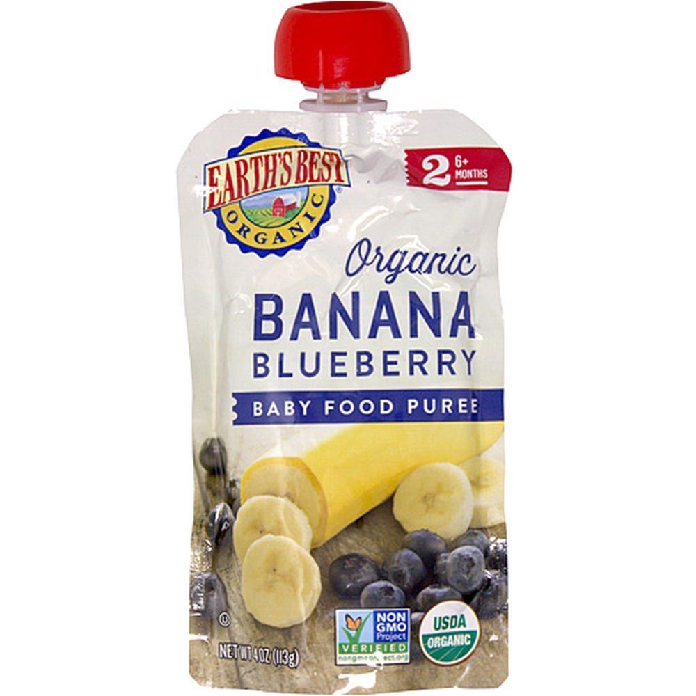 Earth's Best Baby Food Puree, Banana Blueberry, 4.2 Oz