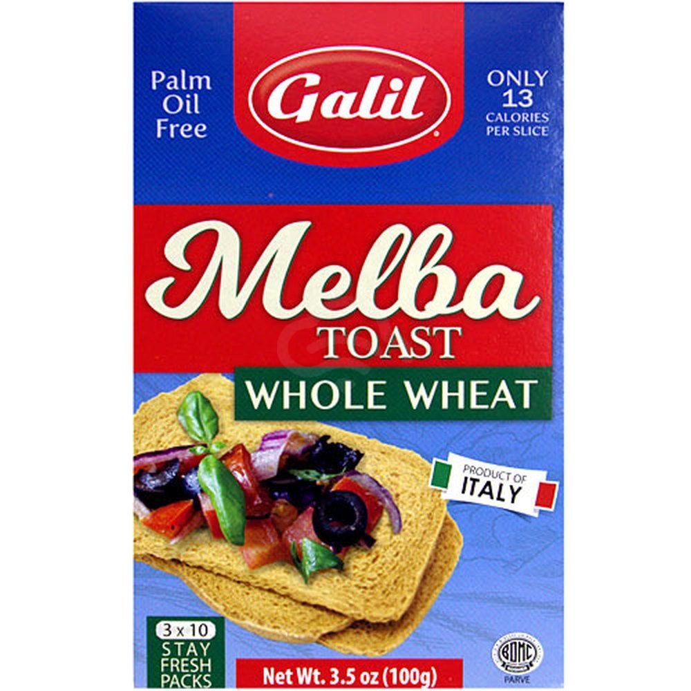 Galil Melba Toast Whole Wheat, 3.5 Oz
