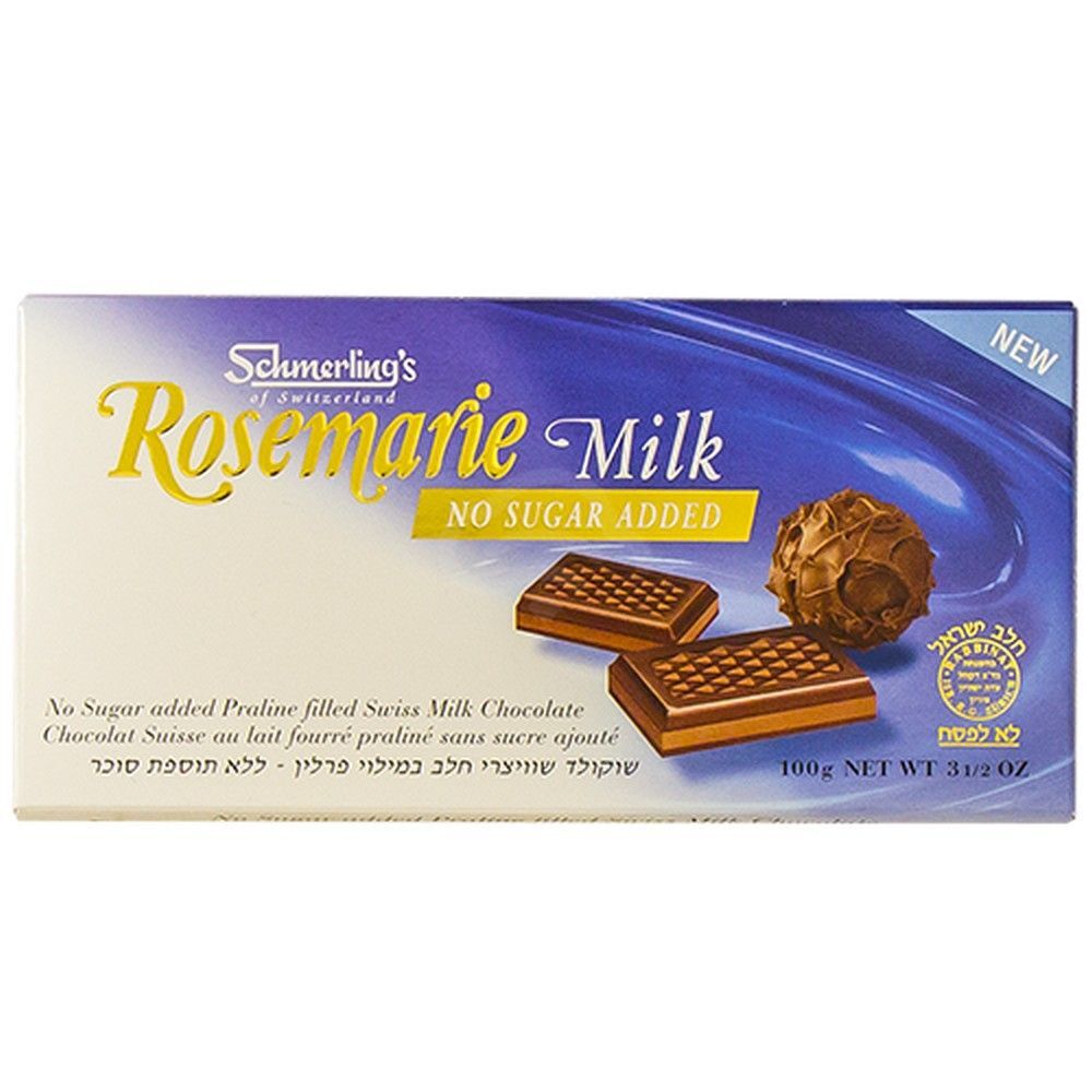 Schmerling's Chocolate Bar, Rosemarie Milk, No Sugar Added, 3.5 Oz