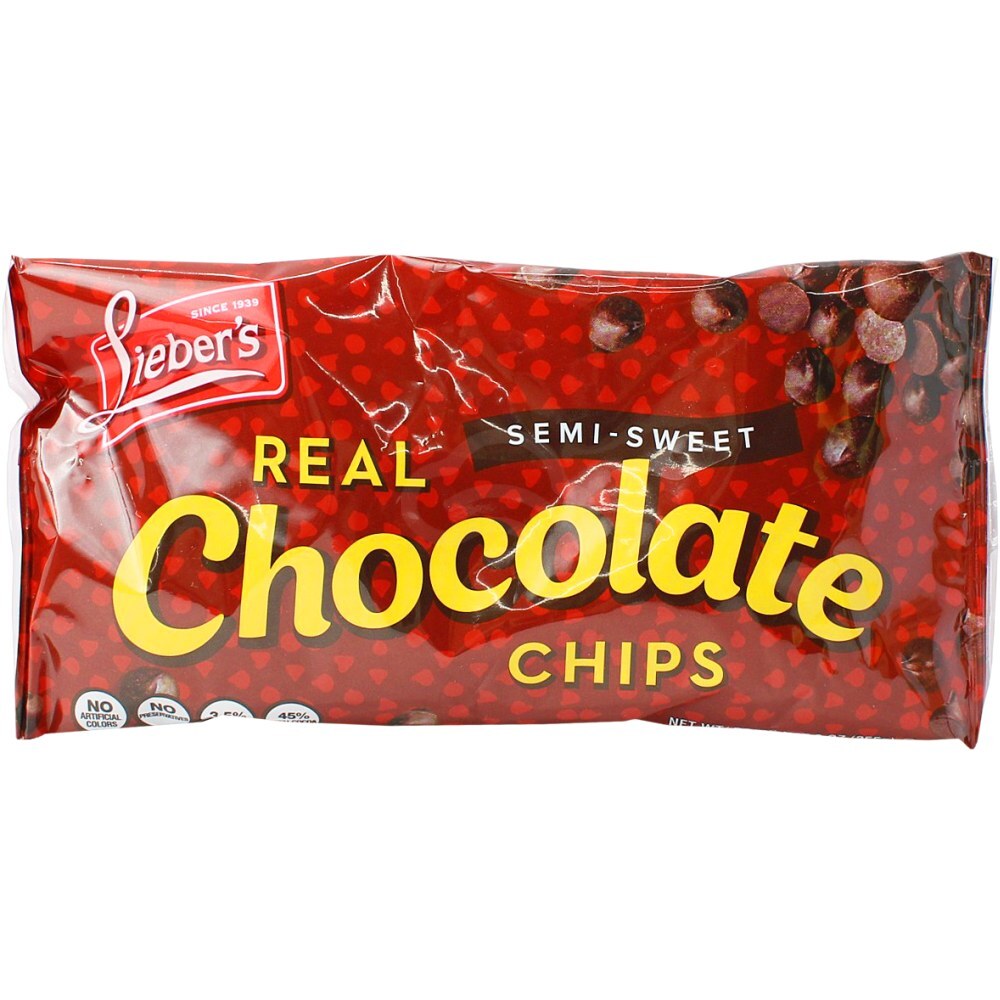 Lieber's Real Chocolate Chips, Semi Sweet, 10 Oz, Kp