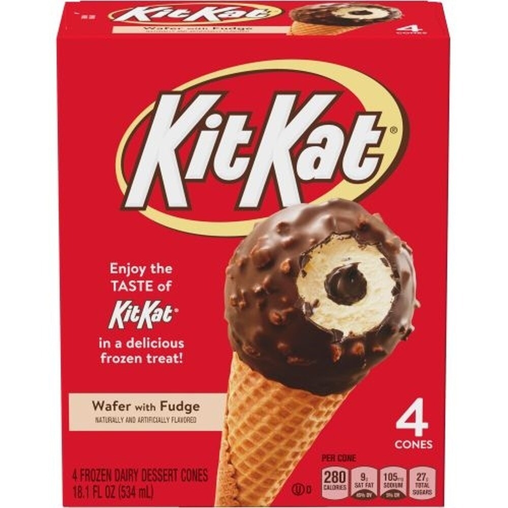 Kit Kat Ice Cream On Cones, 4 Ct