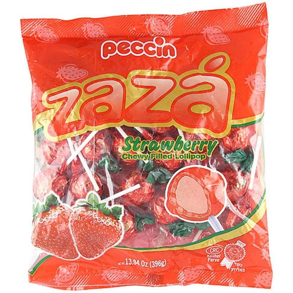 Peccin Zaza Lollipop Strawberry, 13.94 Oz | SeasonsKosher.com