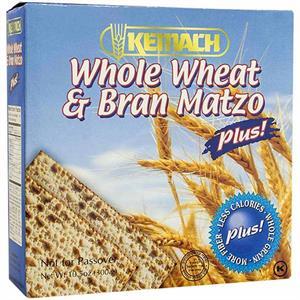 Kemach Whole Wheat & Bran Matzo, 10.5 Oz