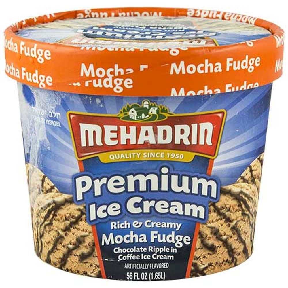 Mehadrin Premium Mocha Fudge Ice Cream, 56 Oz | SeasonsKosher.com