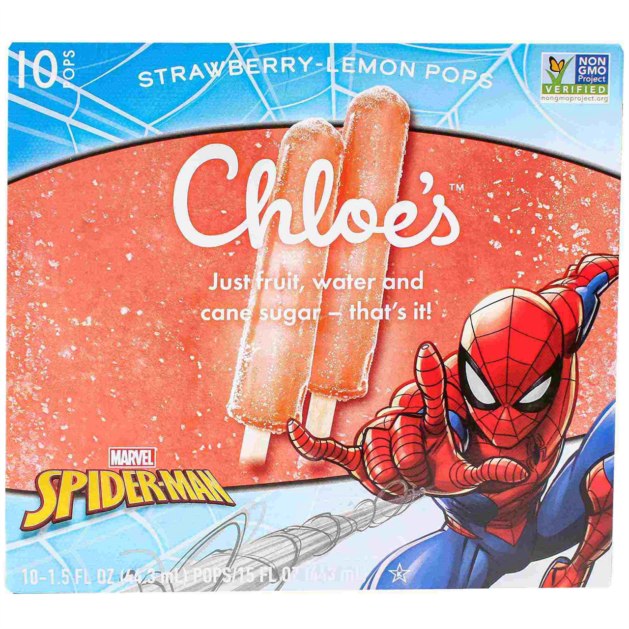 Chloe's Spider-Man Strawberry Lemon Variety Pops, 15 Oz