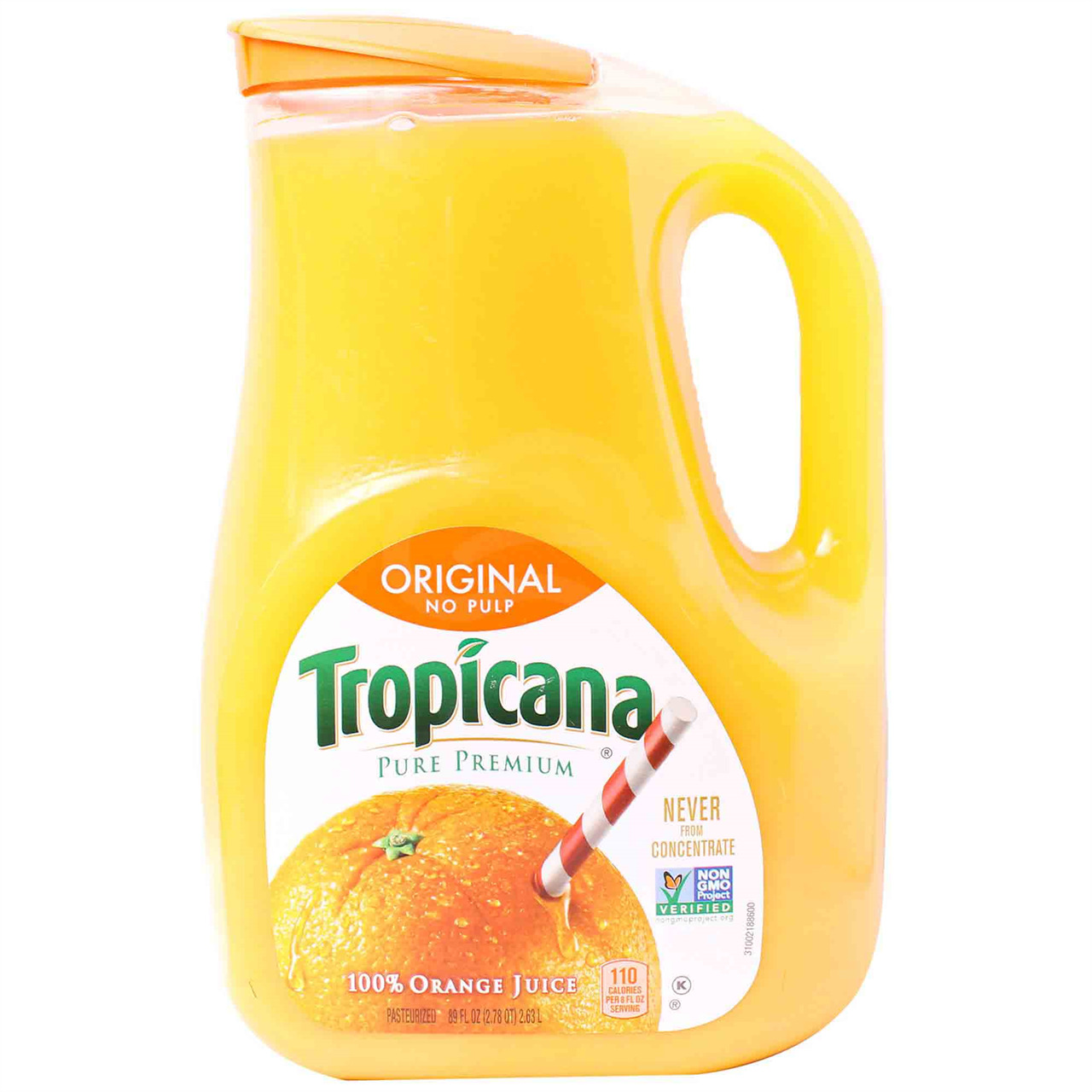 Tropicana Orange Juice, Original, No Pulp, 89 Oz