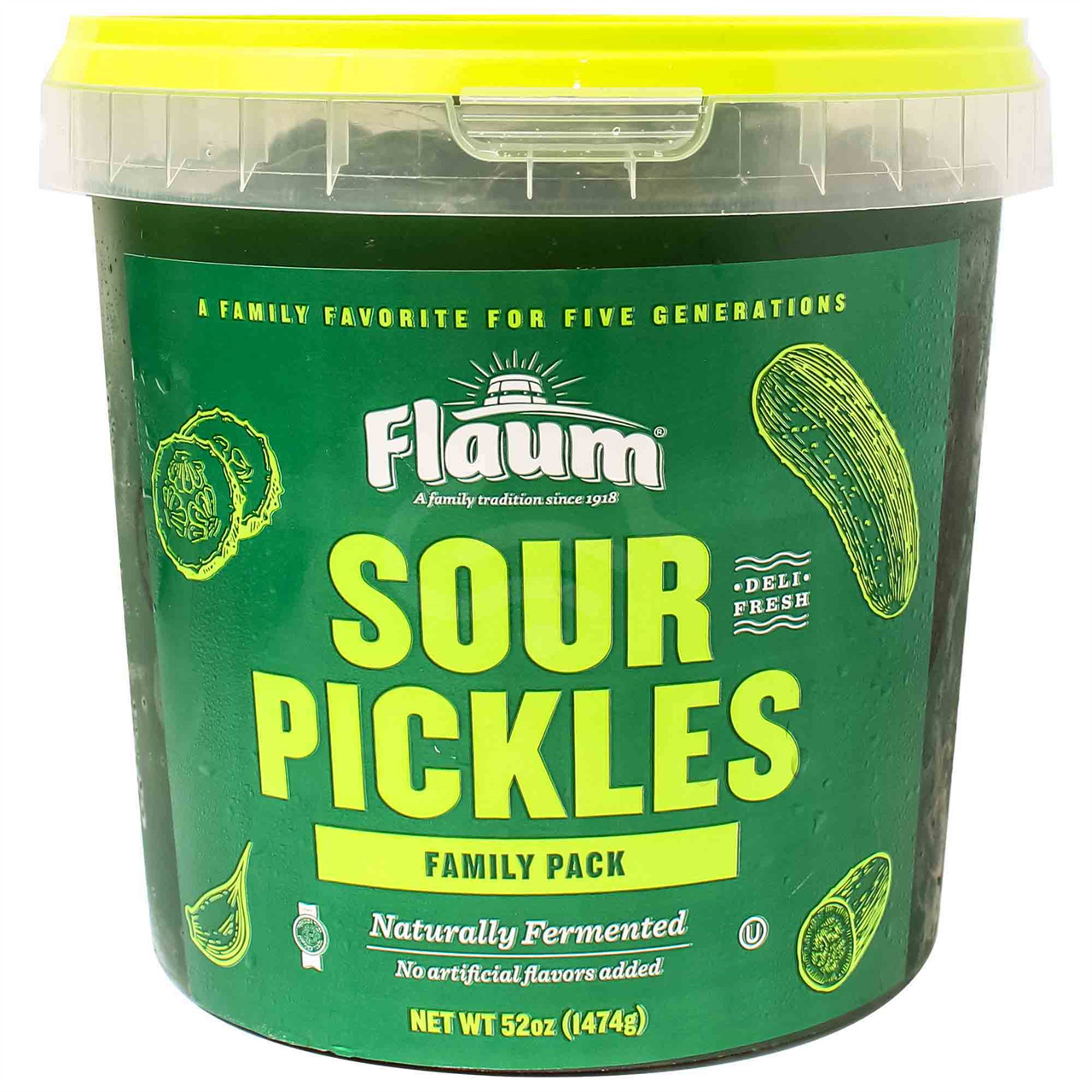 halis商品 Flaum's Sour Pickles Family Pack, 52 Oz | SeasonsKosher.com Online