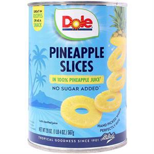 Dole Pineapple Slices, In Juice, 20 Oz