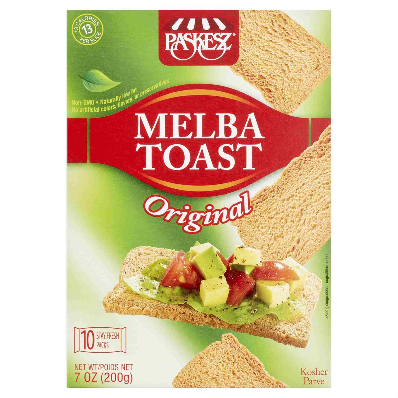 Paskesz Melba Toast, Original, 7 Oz