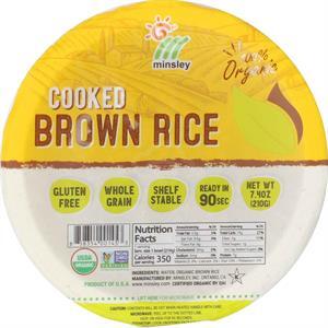 Minsley Cooked Organic Brown Rice, In Bowl, 7.4 Oz