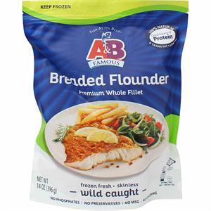 A&B Breaded Flounder, 14 Oz