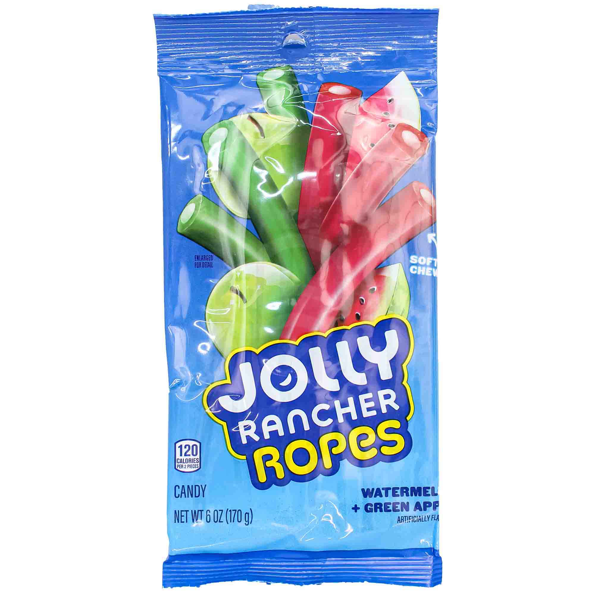 Jolly Rancher Ropes Watermelon Green Apple, 6 Oz