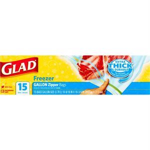 Glad Freezer Bag Zipper, 15 Ct -  Online Kosher Grocery  Shopping and Delivery Service