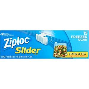 Ziploc Freezer Slider Bags Quart Size, 15 Ct 
